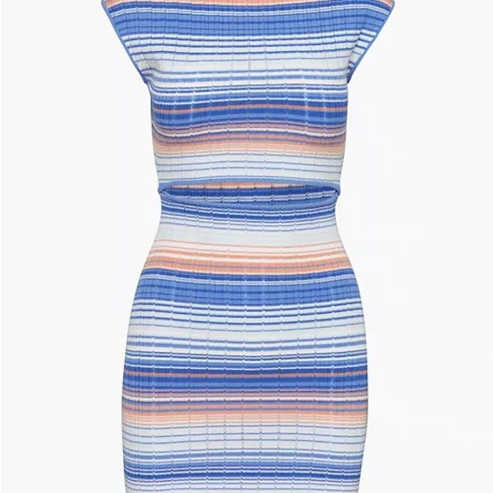 Aritizia Striped Blue and Orange Womens Dress